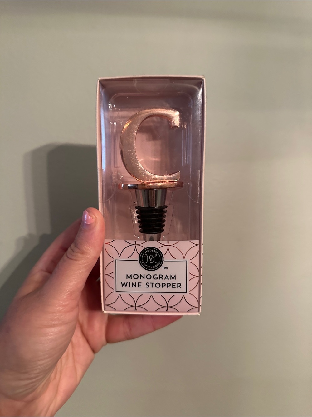 Monogram Wine Stopper - Rose Gold 'C'